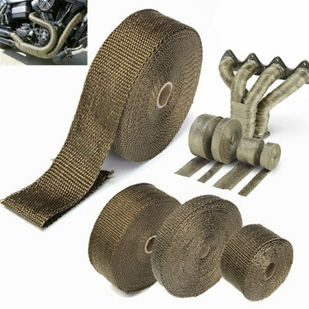 15M Titanium Exhaust Heat Wrap Roll Cable Pipe With 6 Stainless Ties Kit 15M Titanium Exhaust Heat Wrap Roll Cable Pipe With 6 Stainless Ties Kit